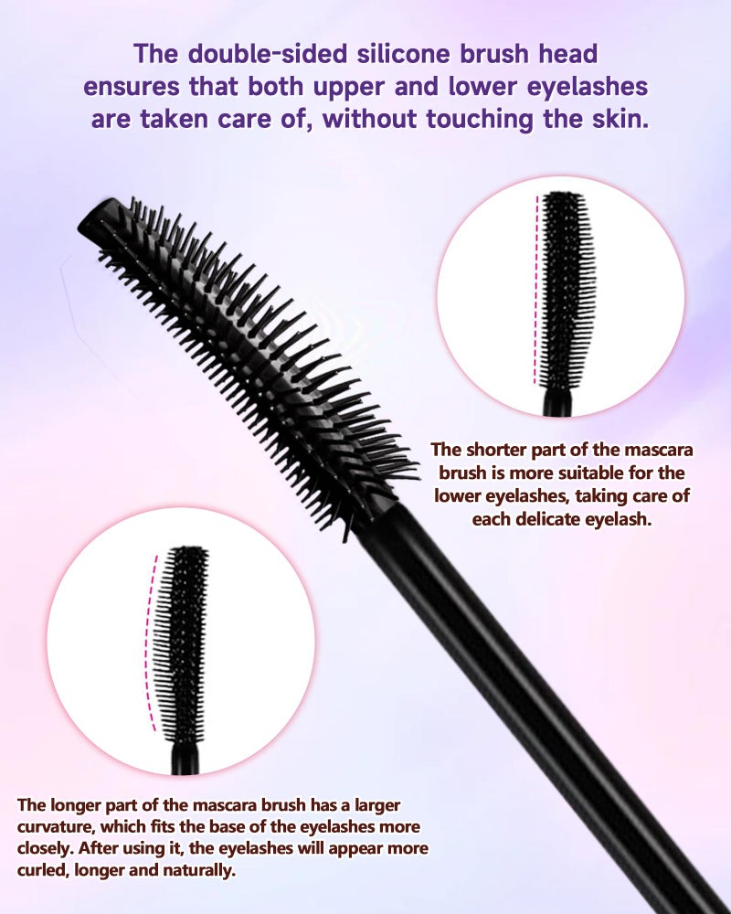 Lestpola Burgundy Mascara Volume and Length, Hypoallergenic Waterproof Long Lasting Mascara for Older Women 60 Plus with Dual-Sided Brush, No Clumps Lengthening Volumizing Tube Máscara for Sensitive Eyes-03 - Image 3